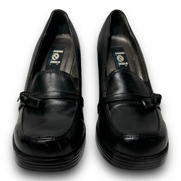 Vintage Y2K LEI Onyx Vegan Leather Chunky Platform Mary Jane Heels Size 7.5 US - Picture 6 of 10